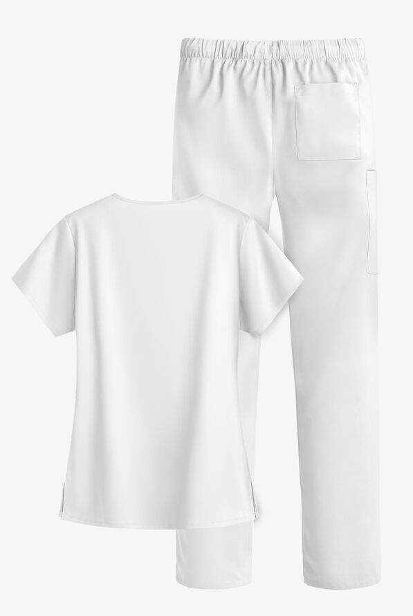 Conjunto de uniforme médico Strictly Scrubs Value STRETCH con 4 bolsillos para mujer - White - 3