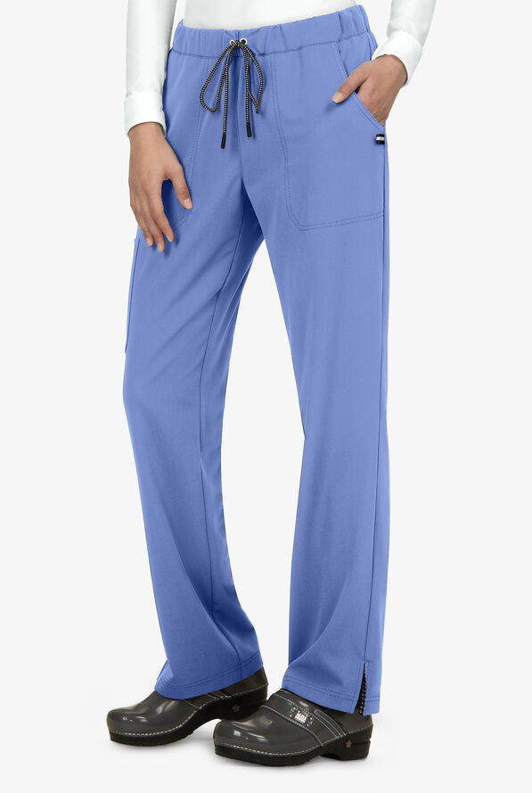 koi Next Gen Everyday Hero Women's 5-Pocket STRETCH Drawstring Cargo Scrub Pant - True Ceil - 1
