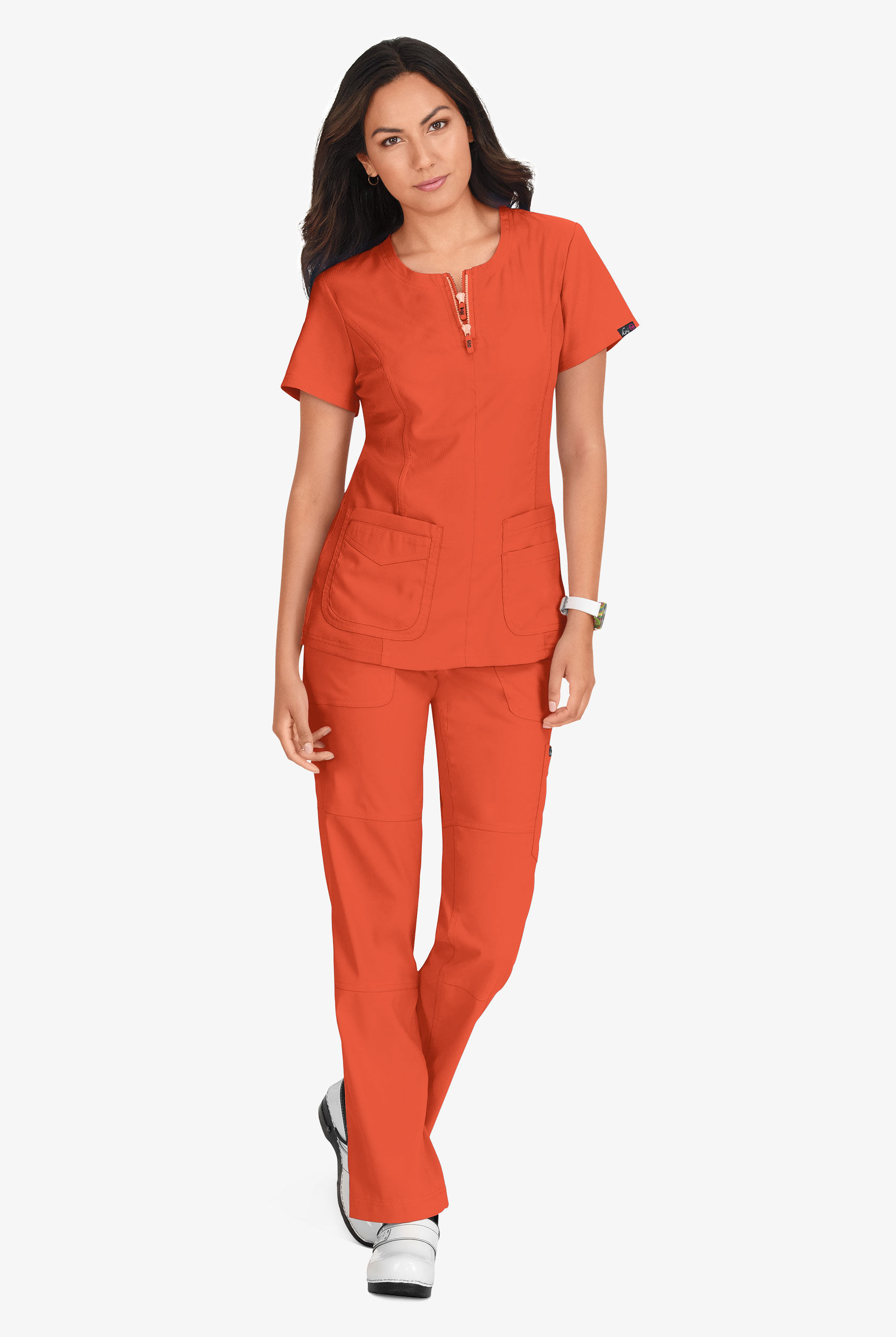 kiruakirua　0107 ♡ koi Lite Scrubs 317 Serenity Double Zipper Top | Fashion Scrub Tops