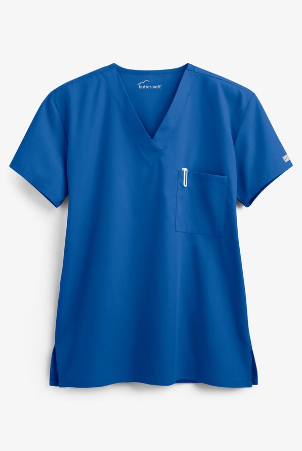 Blusa m&eacute;dica unisex Butter-Soft Core con 1 bolsillo - Royal - 1