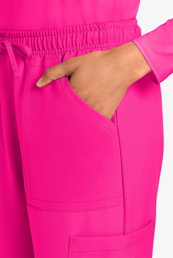 Cherokee Workwear Originals Ultra Women's 4-Pocket Drawstring Cargo Scrub Pants - Electric Pink - 2