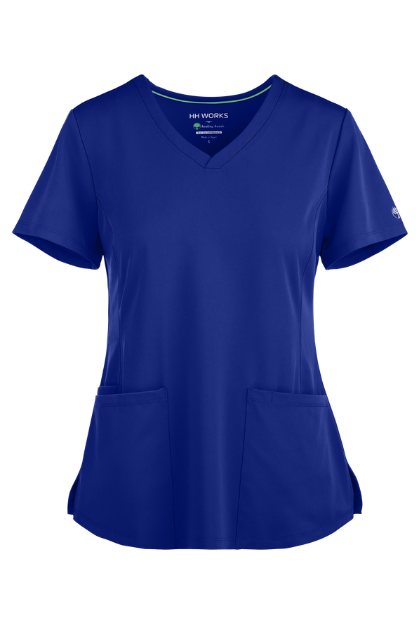HH Works by Healing Hands Monica Women's 4-Pocket STRETCH V-Neck Scrub Top - Galaxy - 1
