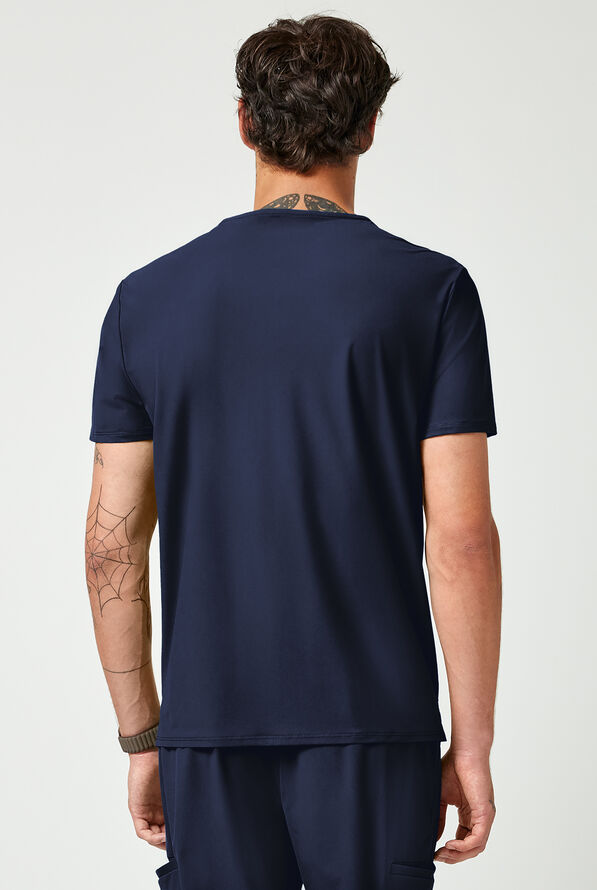 Camisa m&eacute;dica Infinity PURSUIT STRETCH con cuello en V y 3 bolsillos para hombre - Navy - 4
