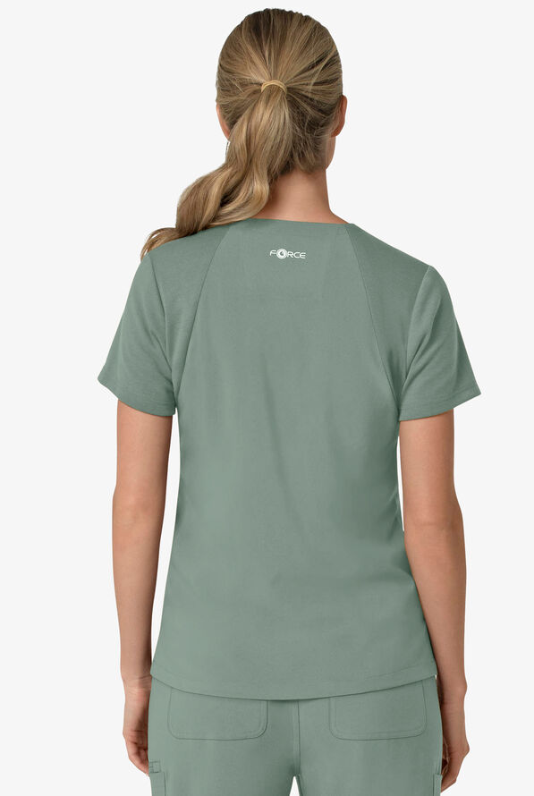Carhartt Cross-Flex Force Women's 3-Pocket STRETCH Knit Panel Scrub Top - Green Slate - 2