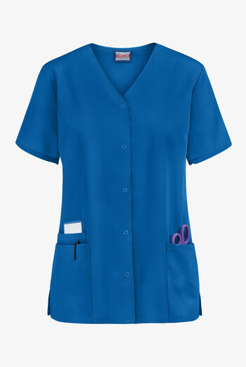 Blusa m&eacute;dica Cherokee Workwear con botones a presi&oacute;n y 3 bolsillos para mujer