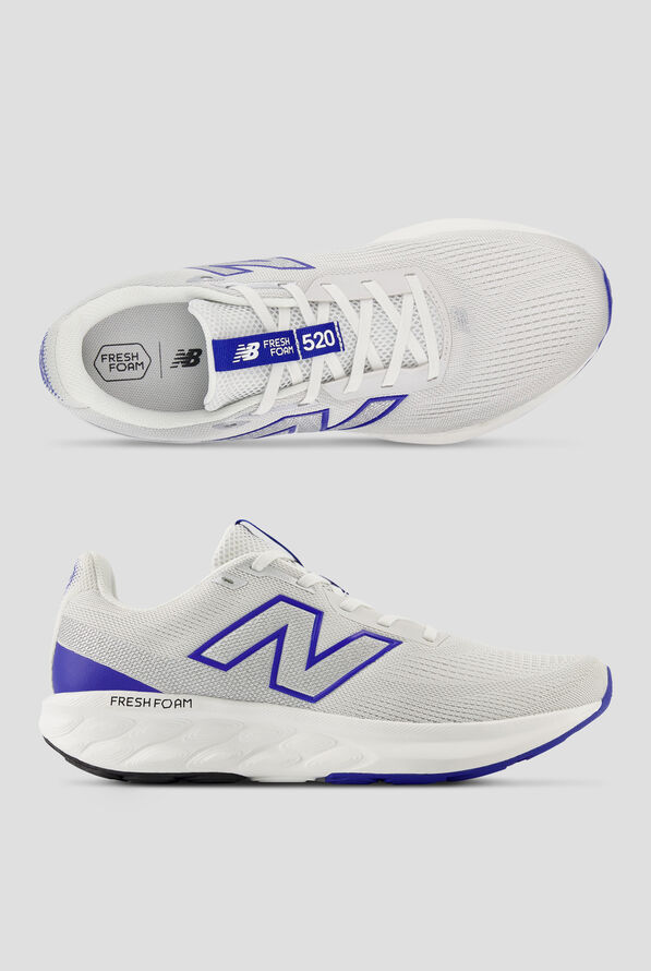New Balance Men's Fresh Foam 520 Grey Matter Reflection Team Royal Athletic Lace Up Shoes - null - 1