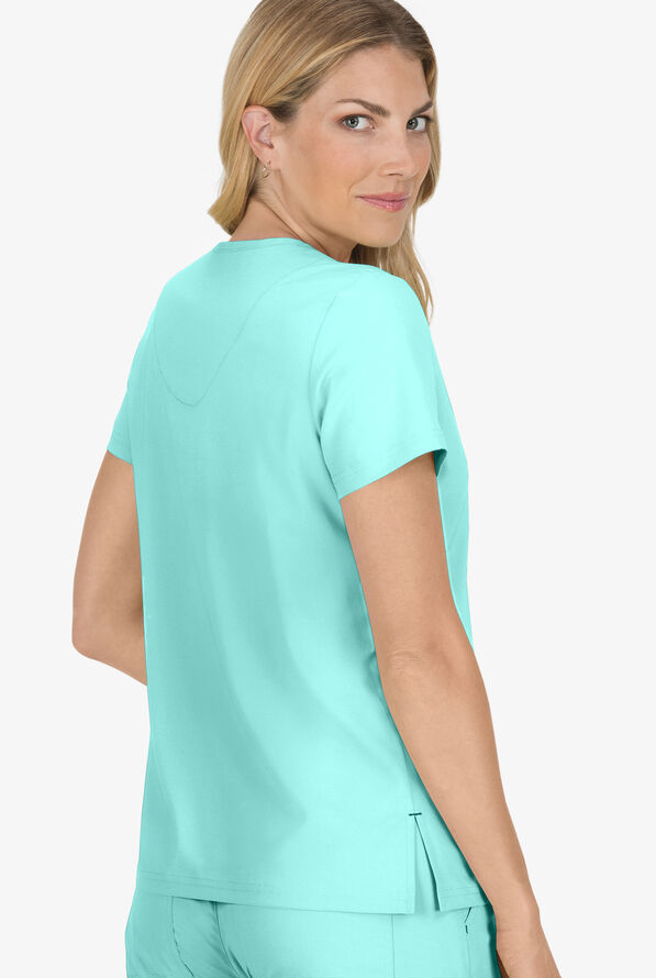 koi Basics Becca Women's 4-Pocket STRETCH V-Neck Scrub Top - Fresh Mint - 3