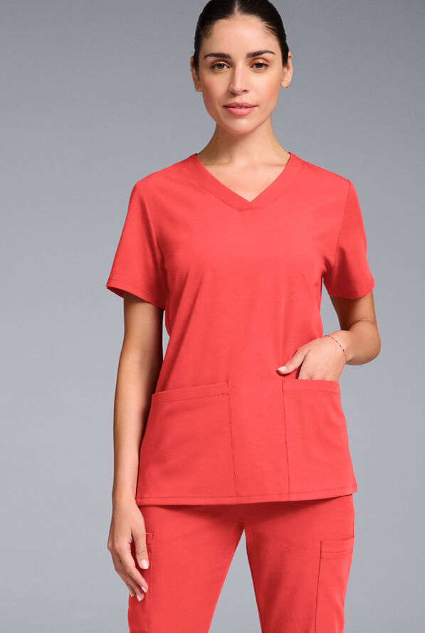 Blusa médica Hypothesis Base con cuello en V y 3 bolsillos para mujer - Radiant - 1