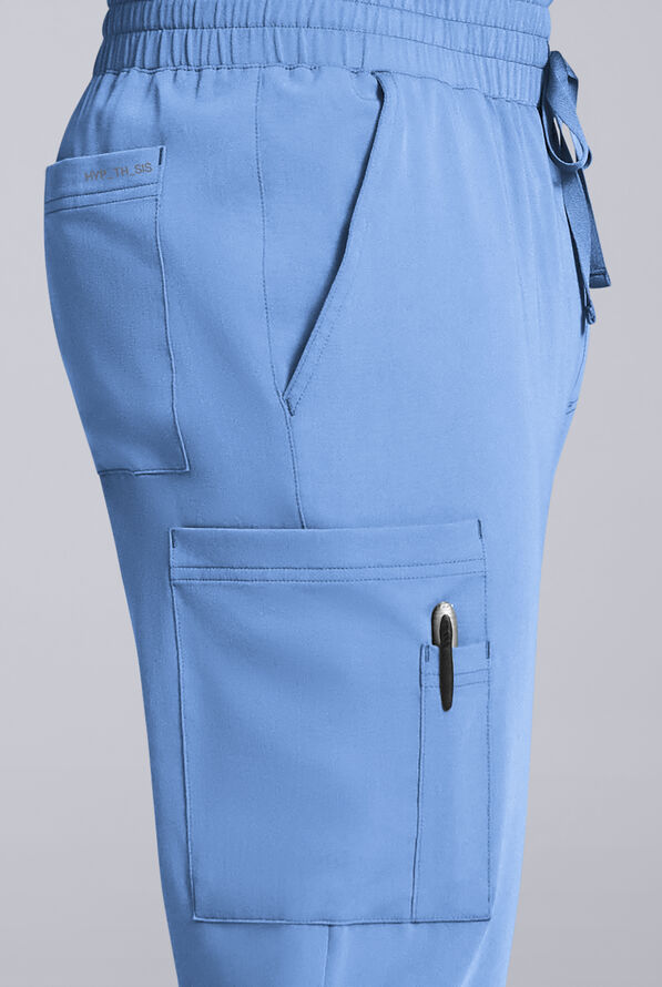 Pantal&oacute;n m&eacute;dico Hypothesis S-R Shift Ready estilo cargo con piernas rectas y 8 bolsillos para hombre - Ceil Blue - 3