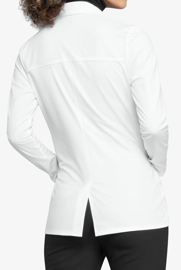 Cherokee Workwear Revolution Tech Women's 4-Pocket STRETCH Consultation Lab Coat - White - 2