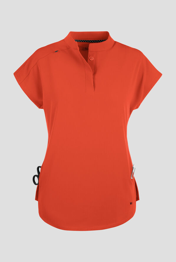 koi Next Gen Superhuman Women's 2-Pocket STRETCH Dolman Sleeve Scrub Top - Burnt Umber - 1