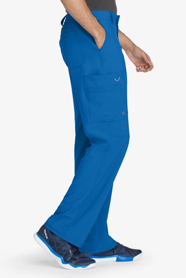Infinity Men's 5-Pocket STRETCH Tapered Leg Cargo Scrub Pants - Tall - Royal - 3
