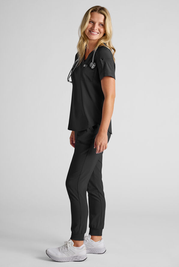 Easy STRETCH Women's Scrub Set - Onyx Black - 3