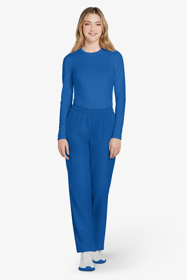 Cherokee Workwear Originals Ultra Women's 3-Pocket Pull-on Slim Leg Scrub Pants - Royal - 4