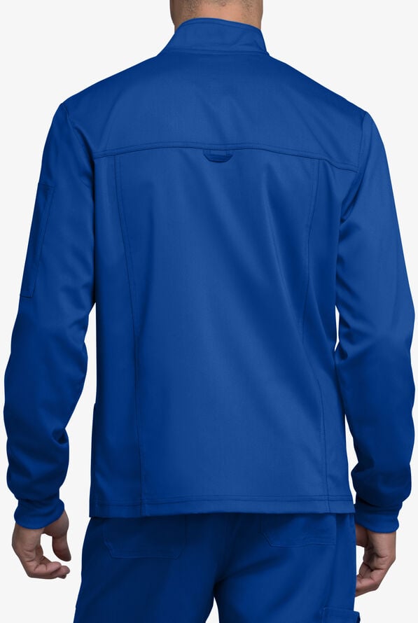 Cherokee Workwear Revolution Men's 5-Pocket STRETCH Zip Front Scrub Jacket - Royal - 4