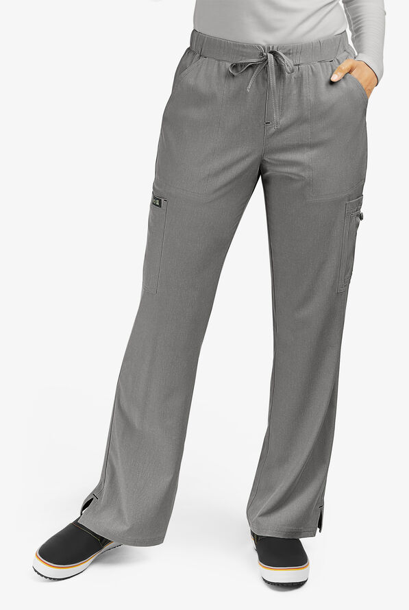 Pantalón médico koi Basics Holly petite estilo cargo con 8 bolsillos para mujer - Heather Grey - 1