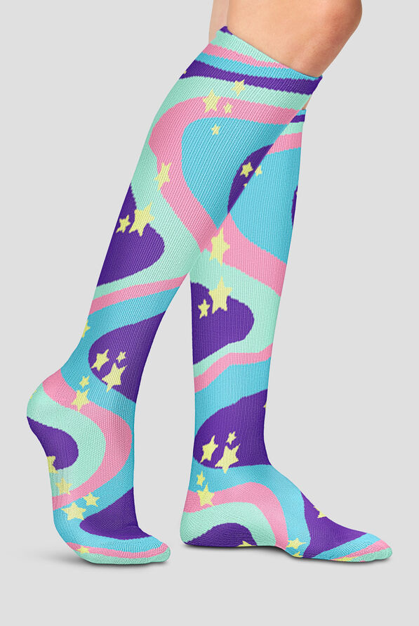 Cherokee Swirly Stars Women's 10-15 mmHg Light Compression Socks - null - 2