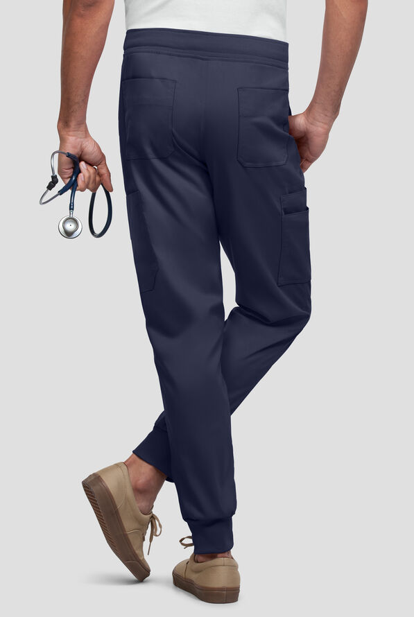 Strictly Scrubs Active STRETCH Men's 9-Pocket  Knit Waist Jogger Scrub Pant - Navy - 2