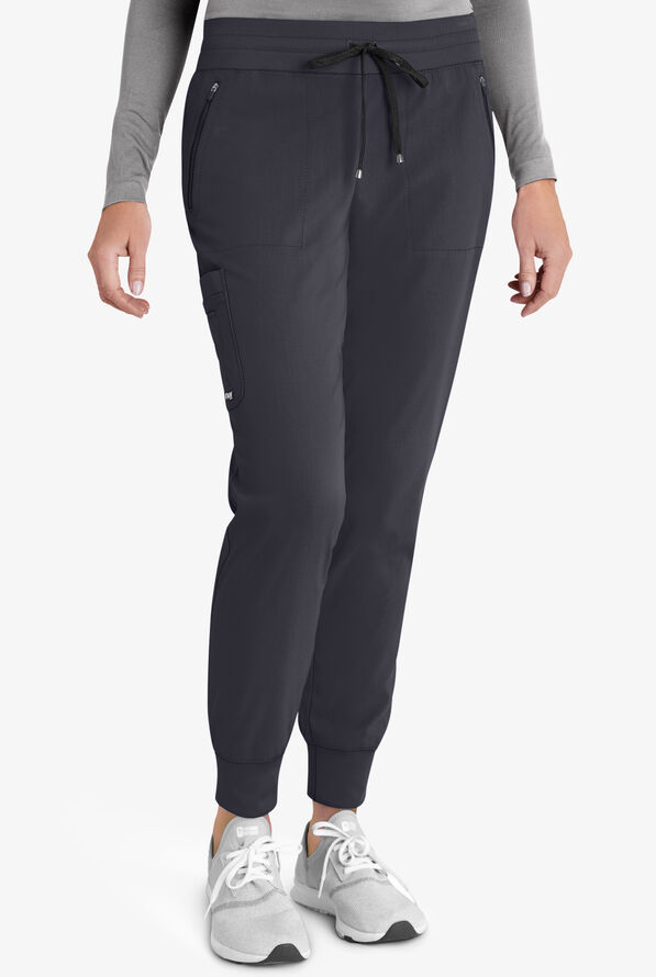 Grey's Anatomy by Barco Spandex STRETCH Eden Women's 5-Pocket Cargo Jogger Scrub Pants - Steel Gray - 1