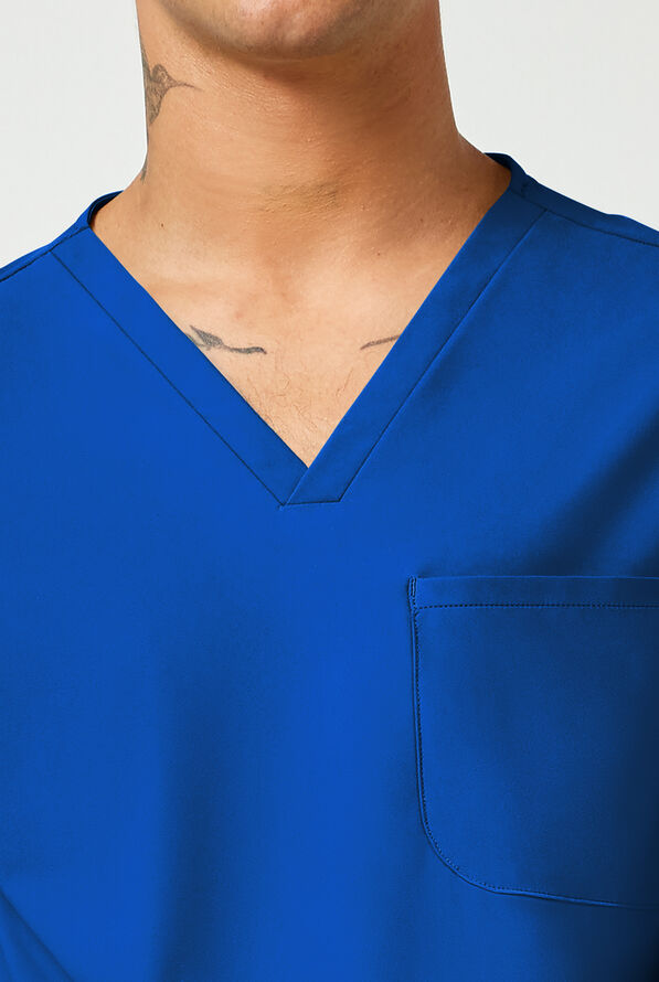 Camisa m&eacute;dica Infinity PURSUIT STRETCH con cuello en V y 3 bolsillos para hombre - Royal - 3