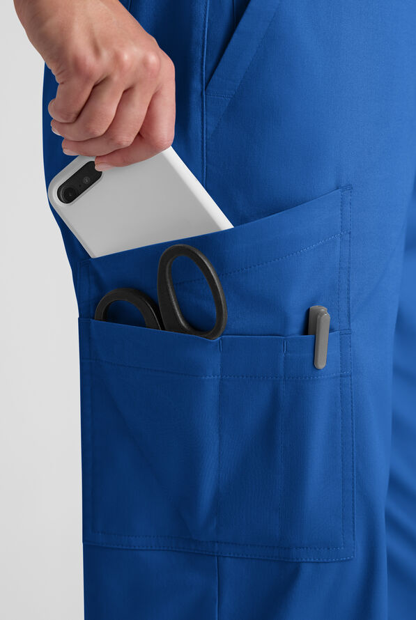 Pantal&oacute;n m&eacute;dico Butter-Soft STRETCH estilo cargo con bragueta y 10 bolsillos para mujer - Royal - 6