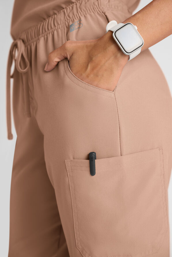 Pantal&oacute;n m&eacute;dico Easy STRETCH Eden con cord&oacute;n y 4 bolsillos para mujer - Warm Terrazzo - 3