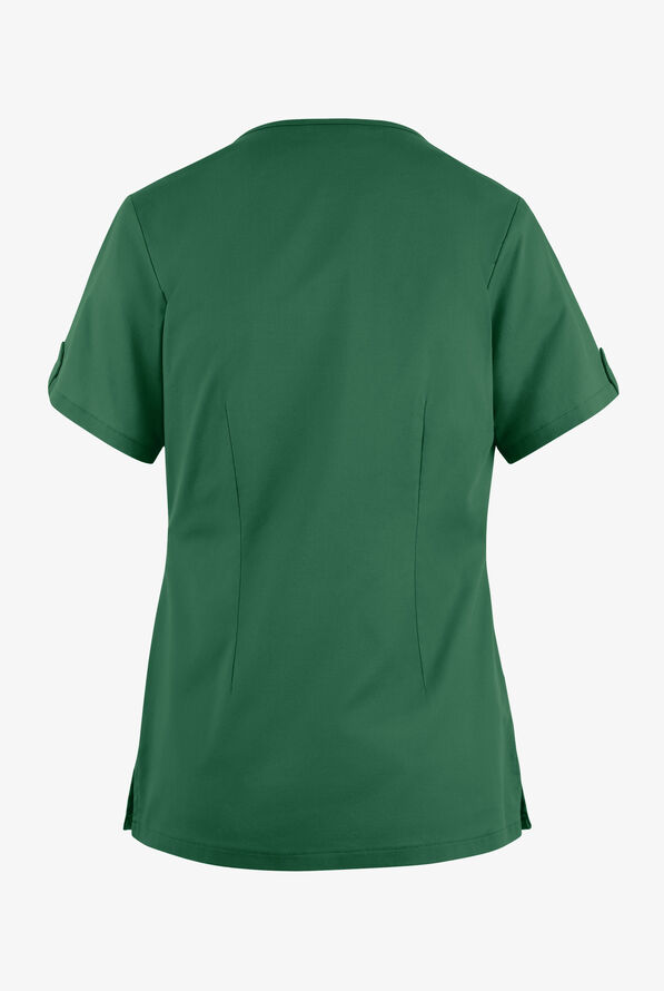 Butter-Soft STRETCH Women's 6-Pocket V-Neck Scrub Top - Hunter - 4
