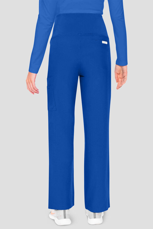 Med Couture Touch Maternity Women's 1-Pocket STRETCH High Waist Straight Leg Scrub Pant - Royal - 4