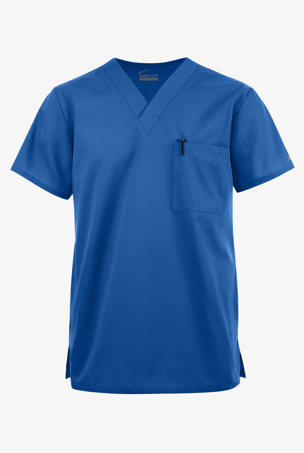 Blusa médica unisx Butter-Soft Originals con cuello en V y 2 bolsillos - Royal - 1