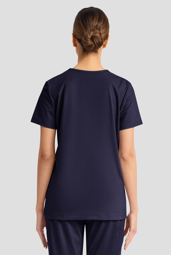 Blusa m&eacute;dica Cherokee Achieve con cuello en V y 1 bolsillo para mujer - Navy - 3