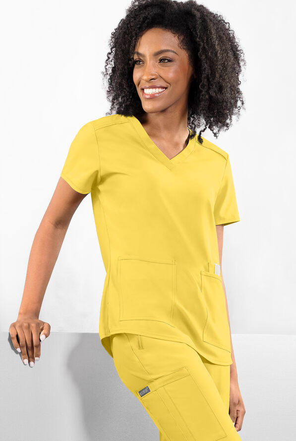 Med Couture Insight Women's 3-Pocket V-Neck Scrub Top - Copa-Banana - 2