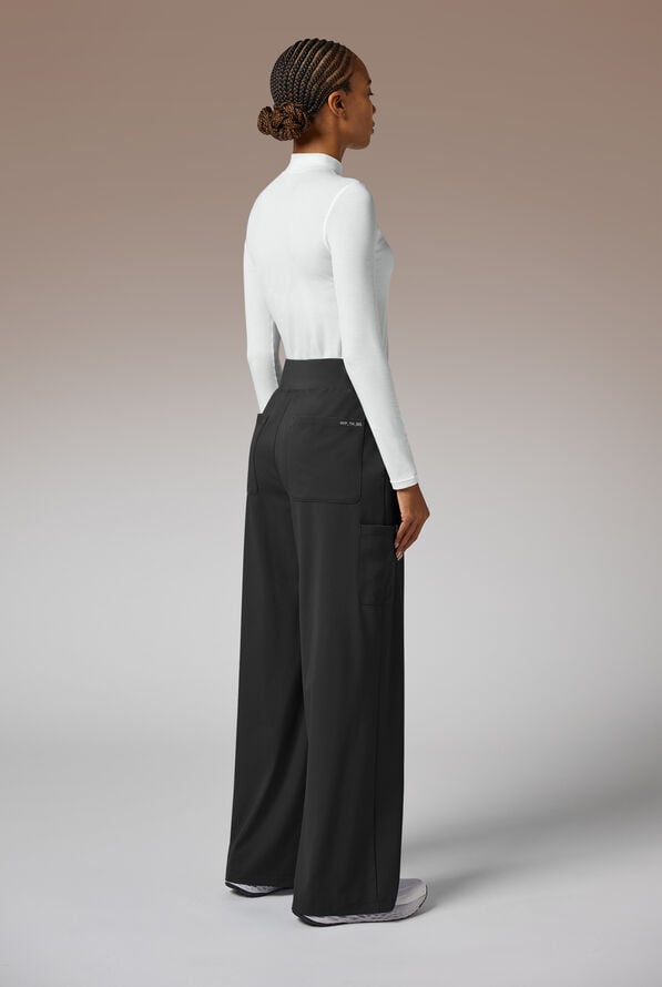 Pantal&oacute;n m&eacute;dico Hypothesis Y-Band estilo yoga con piernas anchas y 6 bolsillos para mujer - Jet Black - 6