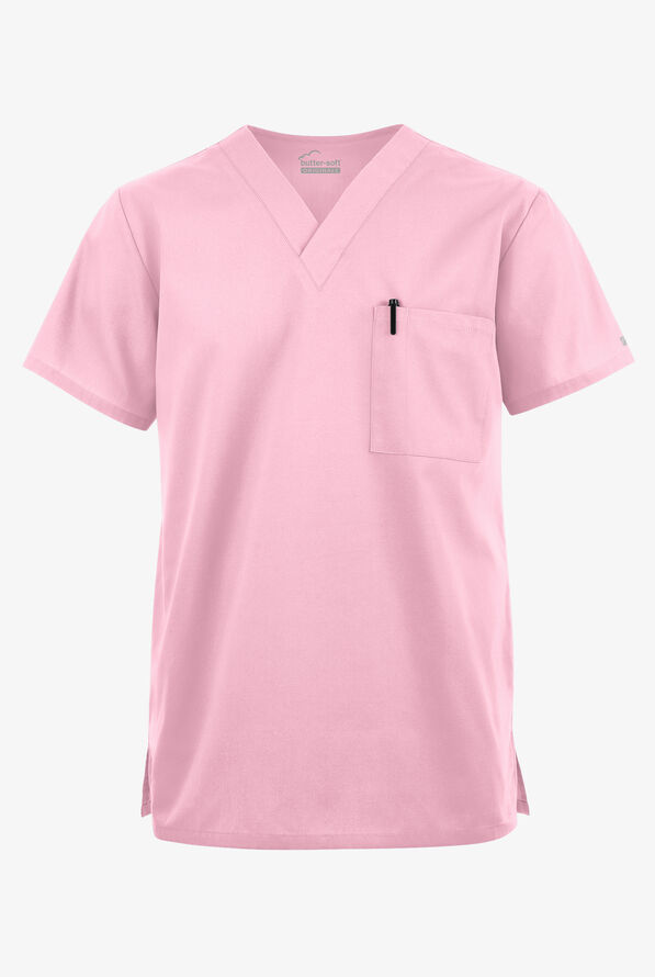 Blusa médica unisx Butter-Soft Originals con cuello en V y 2 bolsillos - Blush - 1