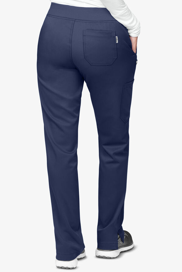 Zavate Ava Therese Women's 5-Pocket STRETCH Convertible Drawstring Cargo Scrub Pants - Navy - 2