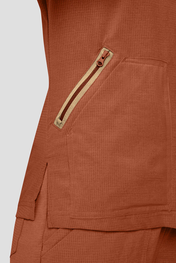 koi Solis Sari Women's 4-Pocket STRETCH V-Neck Scrub Top - Dark Copper - 3