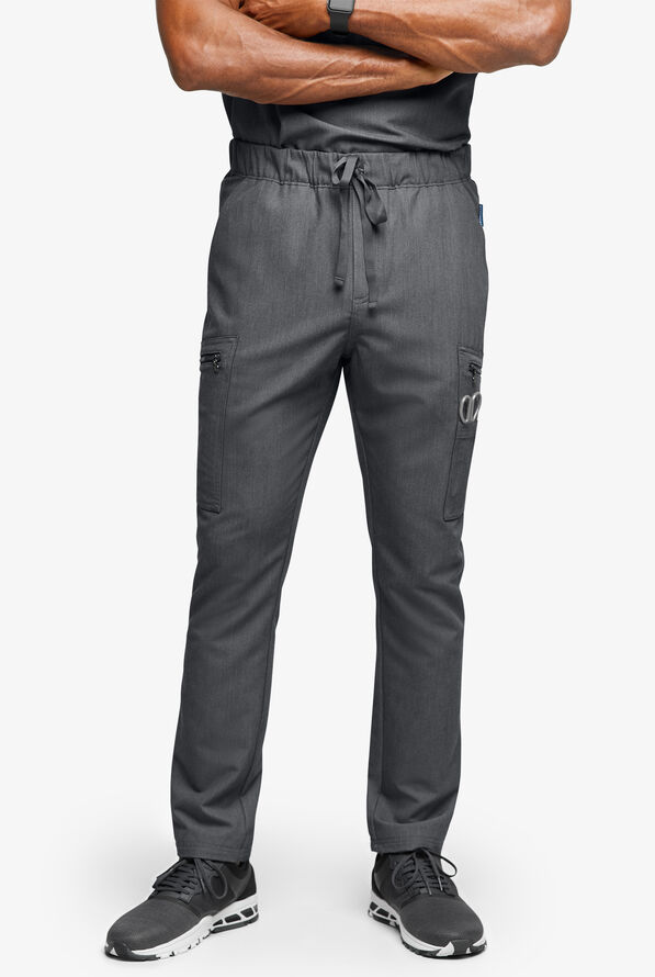 Movement by Butter-Soft Epsilon Men’s Slim 8-Pocket Stretch Cargo Scrub Pants - Charcoal Heather - 1