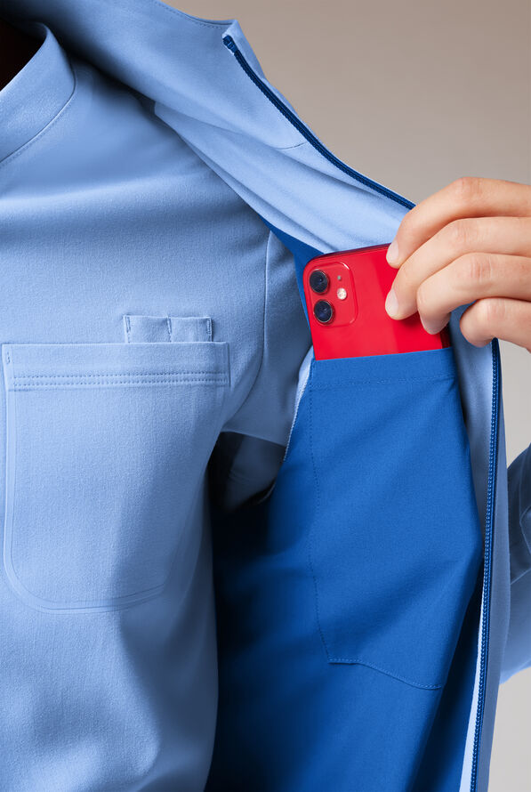 Hypothesis F-Zip Unisex Zip Front Scrub Jacket - Ceil/Royal - 6