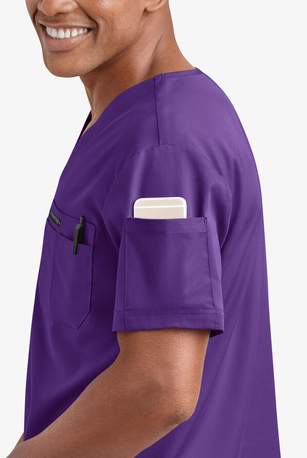 Advantage STRETCH Men's 4-Pocket V-Neck Scrub Top - Grape - 3