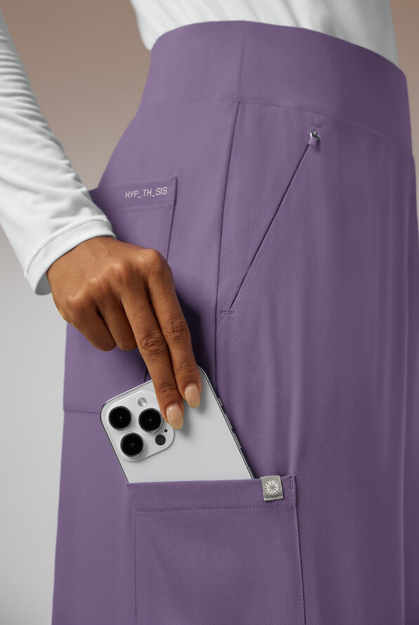 Pantal&oacute;n m&eacute;dico Hypothesis Y-Band estilo yoga con piernas anchas y 6 bolsillos para mujer - Purple Dusk - 3