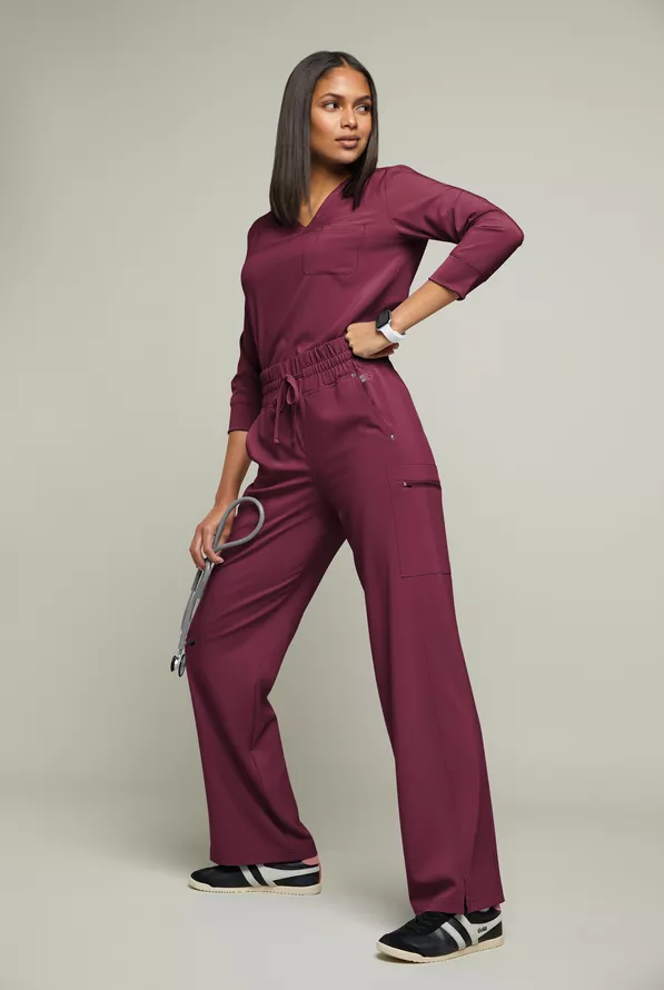 Easy STRETCH Women's 5-Pocket Wide Waistband Yoga Scrub Pants Easy STRETCH Women's 5-Pocket Wide Waistband Yoga Scrub Pants