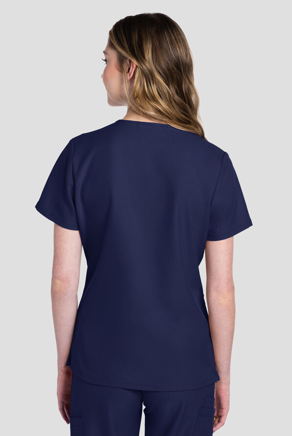 Blusa m&eacute;dica Cherokee Workwear Originals Ultra con cuello en V y 2 bolsillos para mujer - Navy - 3