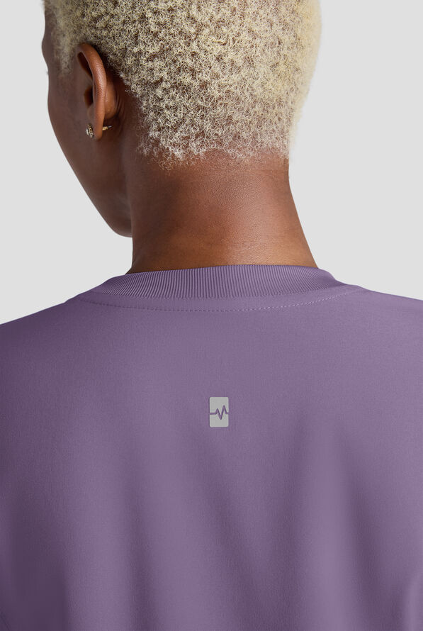 Easy STRETCH Anya Women's 2-Pocket Relaxed Crew Neck Scrub Top - Purple Dusk - 6