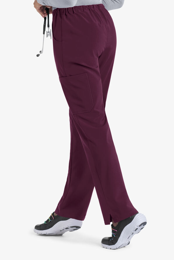 Easy STRETCH Eden Women's 4-Pocket Drawstring Scrub Pants - Dark Mulberry - 2