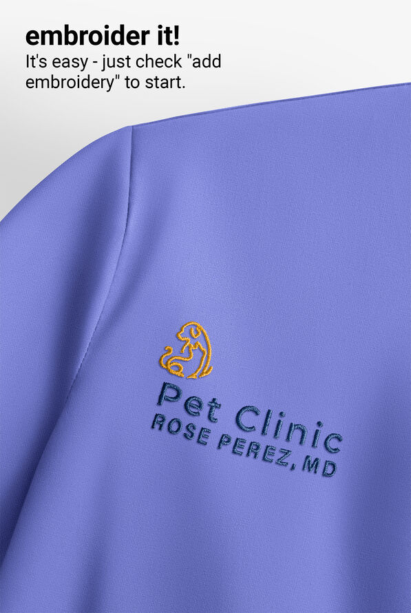 Cherokee Atmos Women's 2-Pocket STRETCH Coolmax V-Neck Scrub Top - Ceil Blue - 5