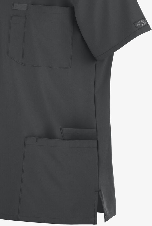 Dickies EDS Essentials Men's 4-Pocket STRETCH V-Neck Scrub Top - Pewter - 3