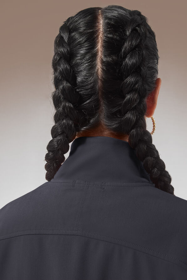 Hypothesis Base Women's 3-Pocket Relaxed Fit Zip Front Scrub Jacket - Pewter - 6