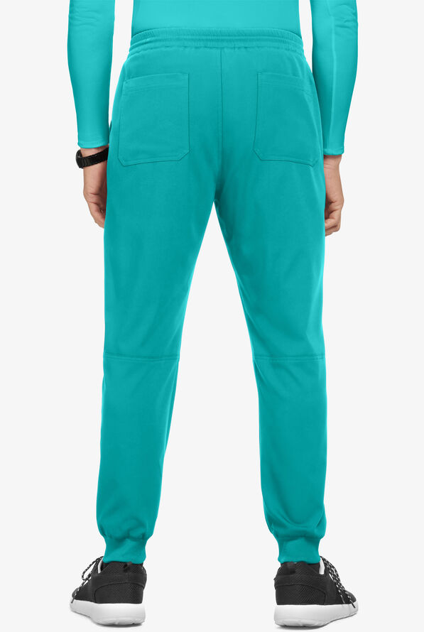 koi Next Gen Day to Night Men's 7-Pocket STRETCH Cargo Jogger Scrub Pants - Teal - 4