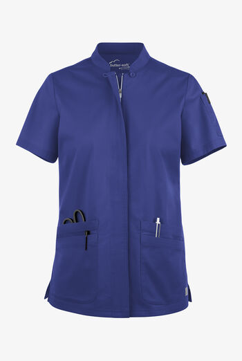 Blusa m&eacute;dica UA Butter-Soft STRETCH con cremallera y 6 bolsillos para mujer