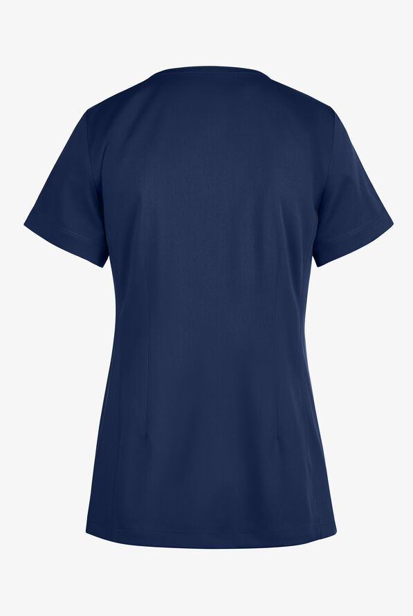 Healing Hands Purple Label Jean Women's 3-Pocket STRETCH Jewel Neck Scrub Top - Navy - 2