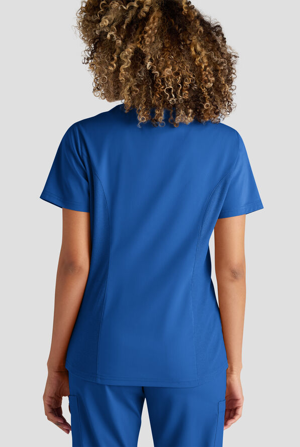 Butter-Soft STRETCH FLXTEK+ Women's 3-Pocket Crew Neck Scrub Top - Royal - 6